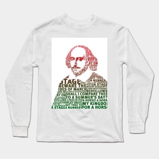 shakespeare green red gradient design Long Sleeve T-Shirt